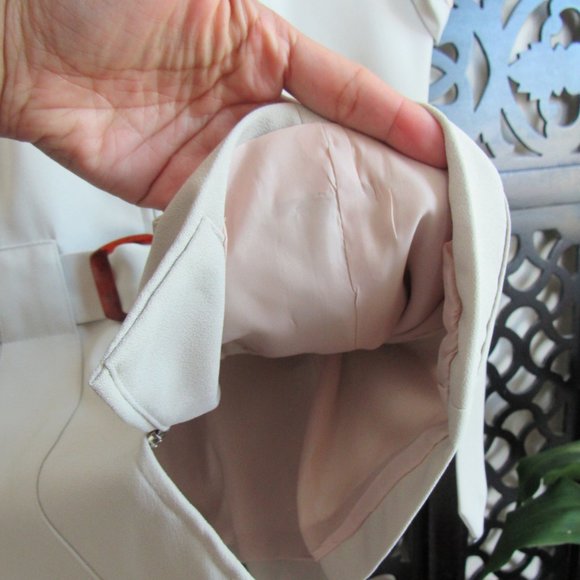 VINTAGE 90s DESIGNER FASHION BELTED ZIP TOP SUIT BLAZER Tortoise Accents Size-12 - Picture 11 of 12